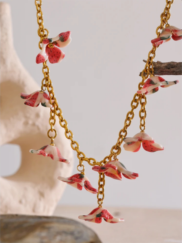 Collier Fleur Fraise