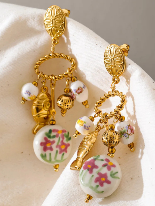 Boucles d'Oreilles Fleurs Bohème
