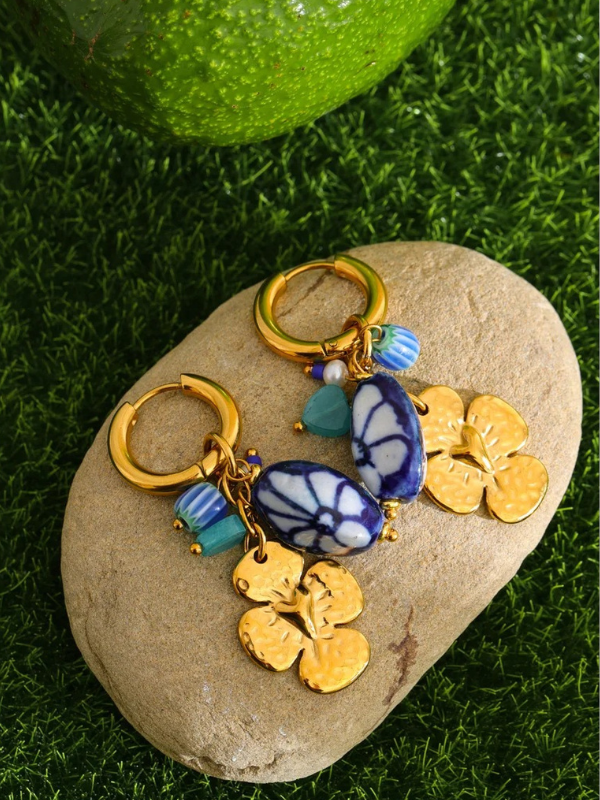 Boucles d’Oreilles Fleur Dorée Riviera