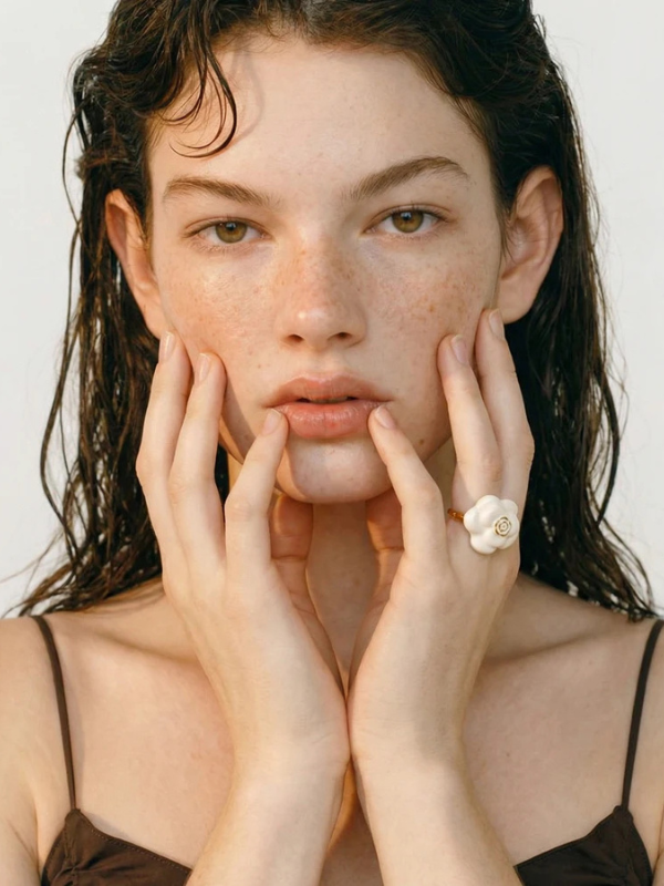 Bague Fleur Emaillée Vintage