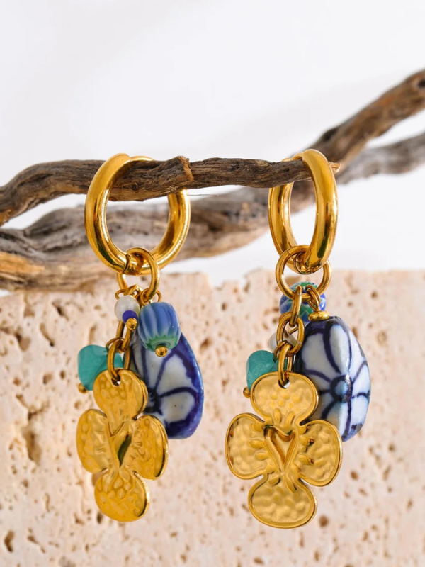 Boucles d’Oreilles Fleur Dorée Riviera