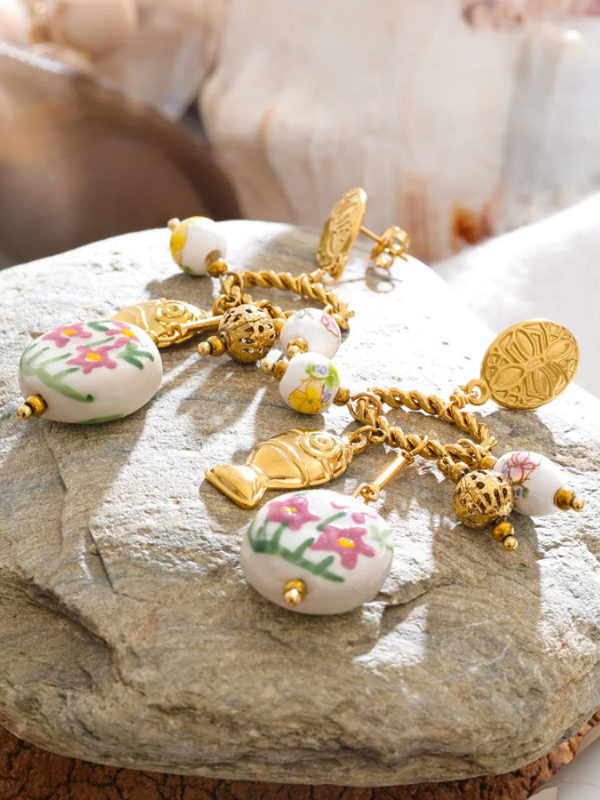 Boucles d'Oreilles Fleurs Bohème