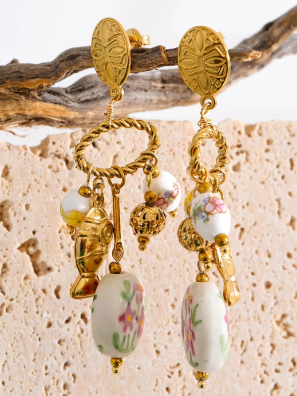 Boucles d'Oreilles Fleurs Bohème