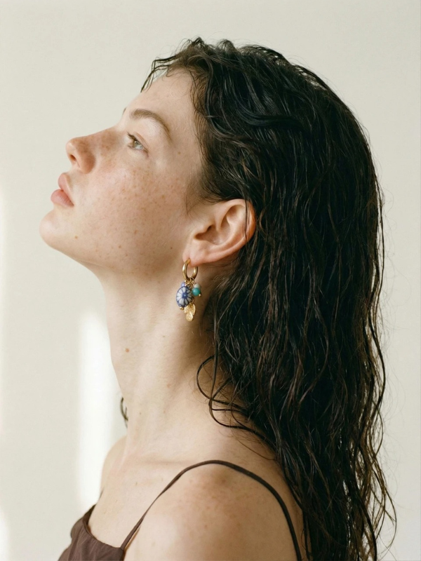 Boucles d’Oreilles Fleur Dorée Riviera