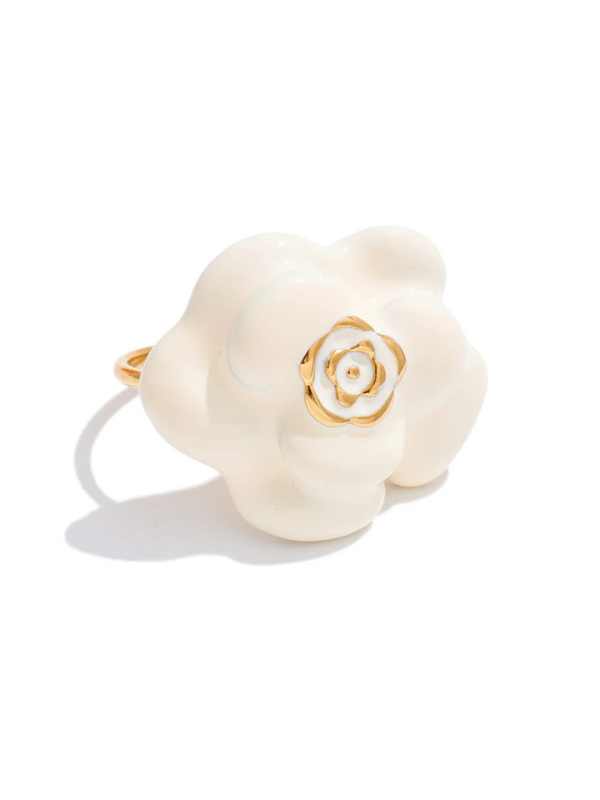 Bague Fleur Emaillée Vintage