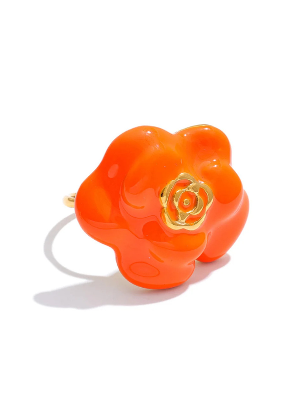 Bague Fleur Emaillée Vintage