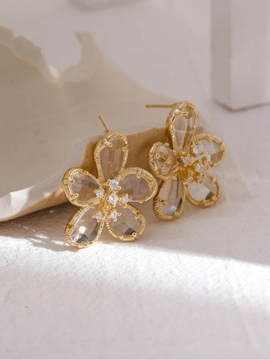 Boucle d’Oreille Femme Fleur - doré