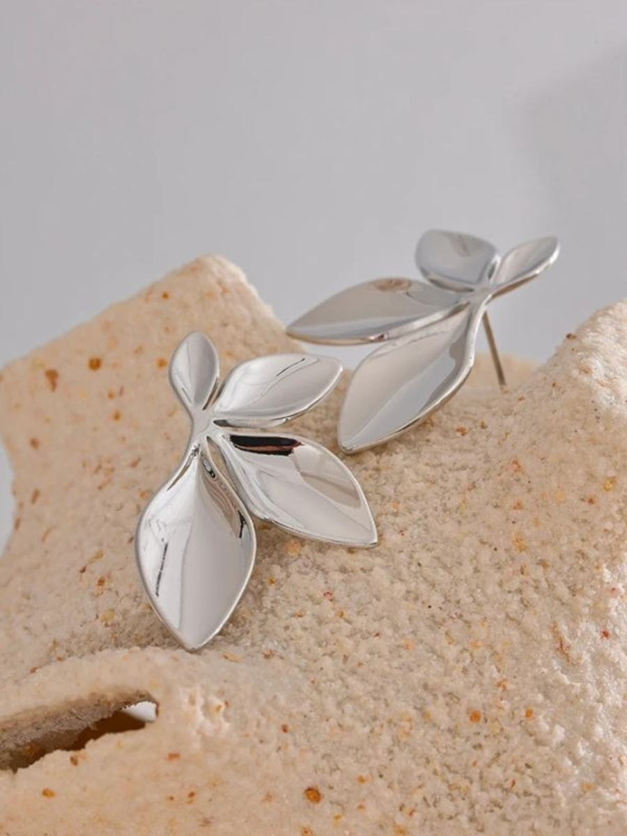 Boucle d’Oreille Fleur Acier Inoxydable - argenté