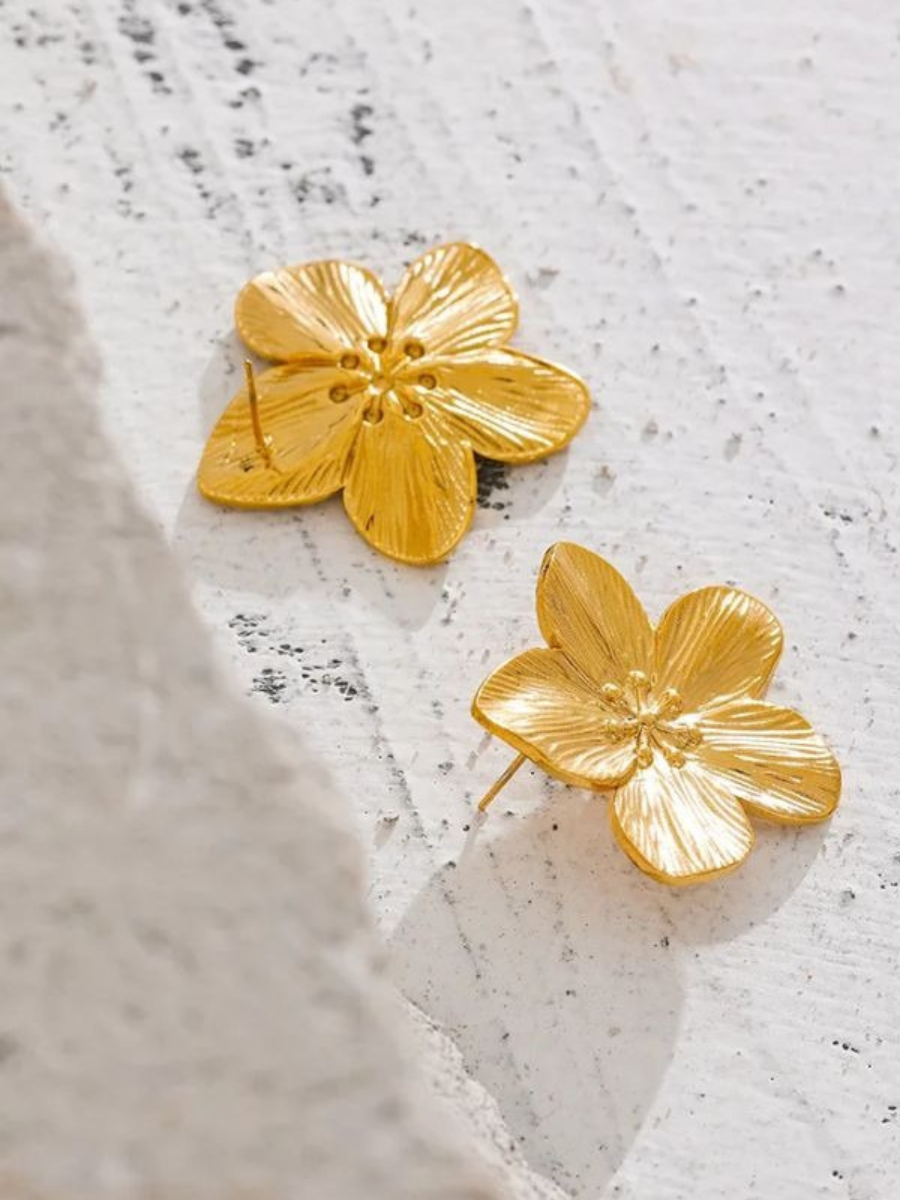 Boucle d’Oreille Fleur Dorée - doré