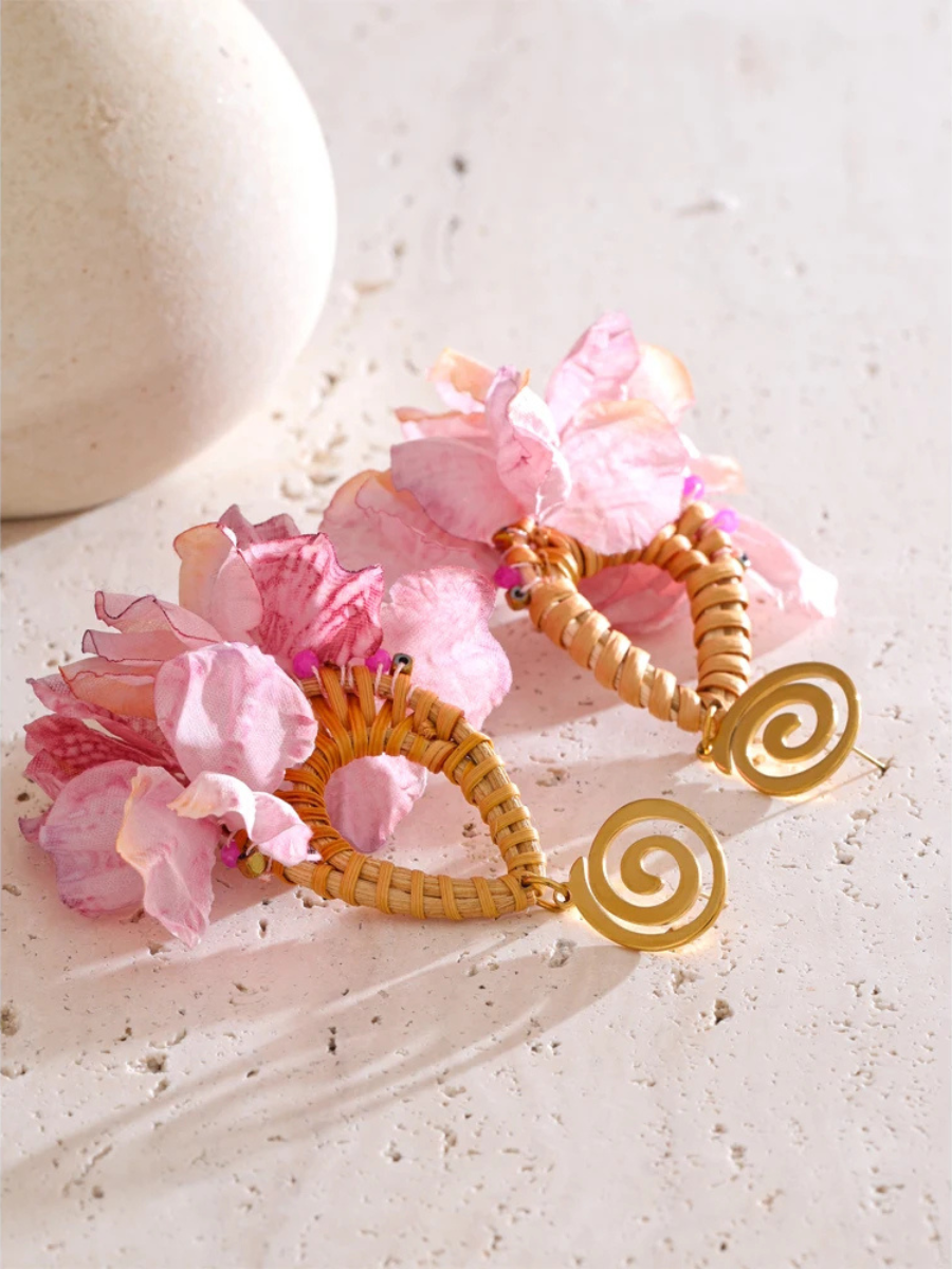 Boucle d’Oreille Rose Bohème - rose