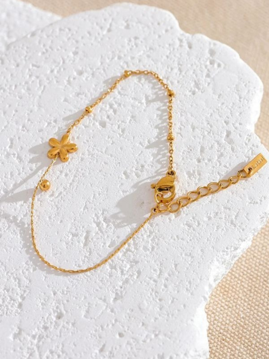 Bracelet Fleur Fin - doré