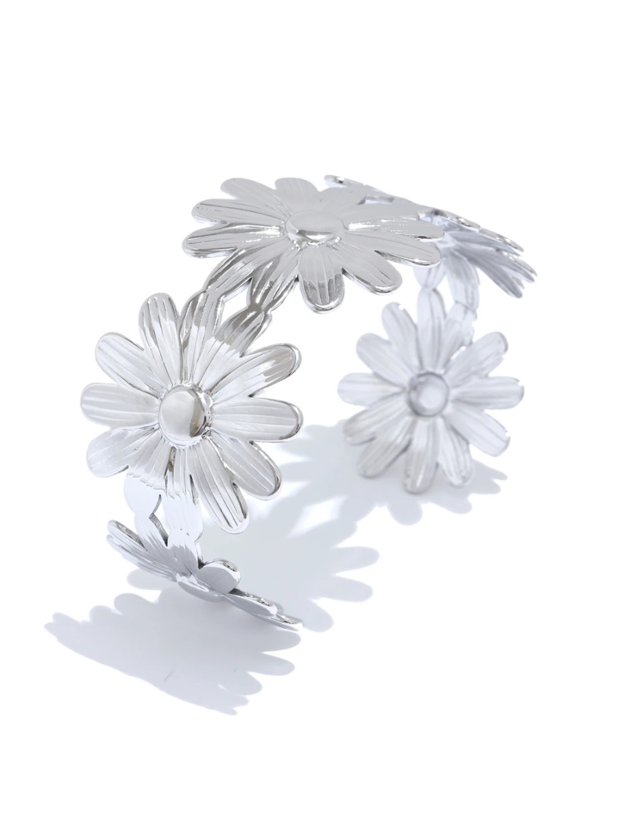 Bracelet Fleur Marguerite - argenté