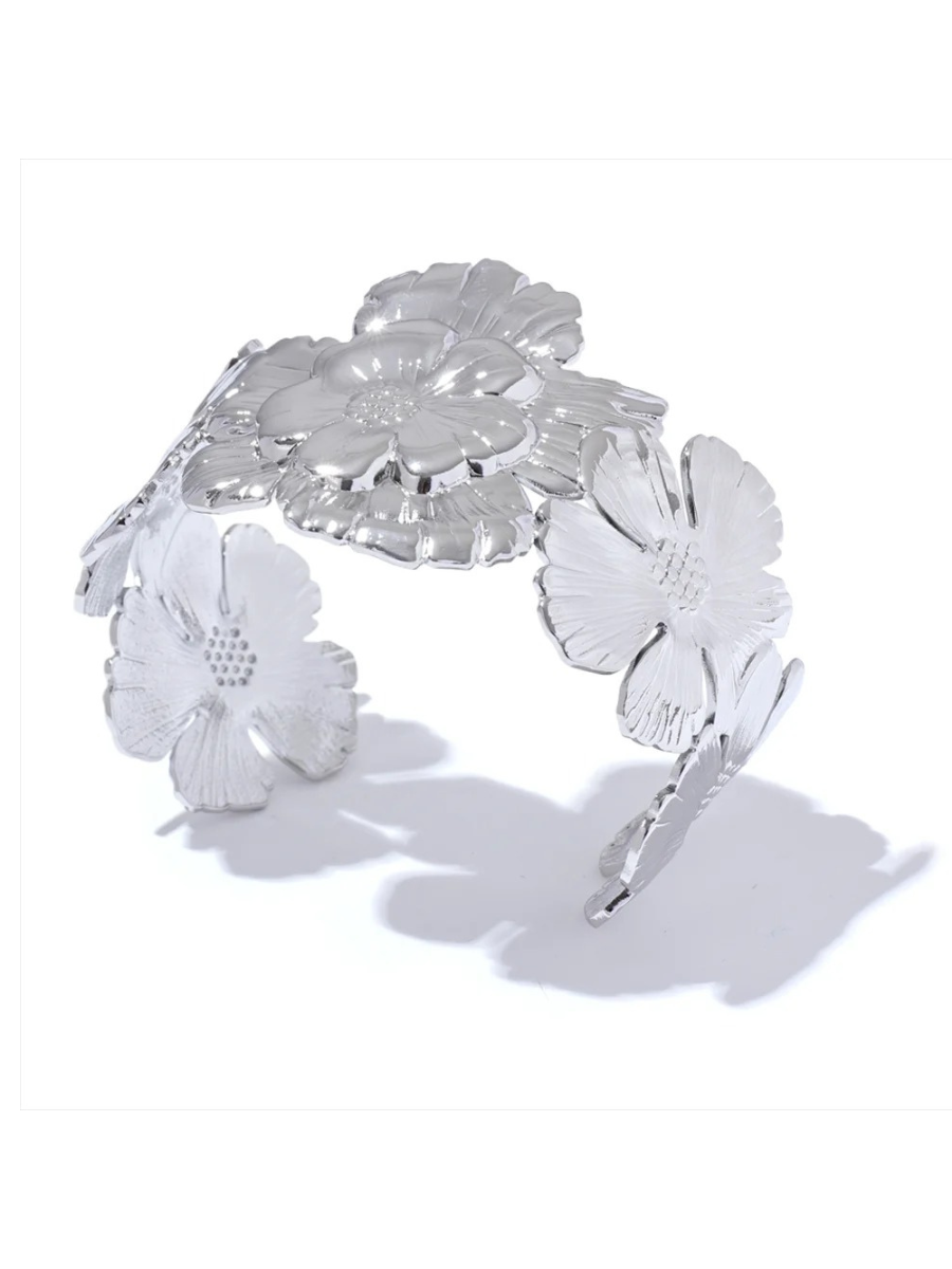 Bracelet Machette Fleur - argenté