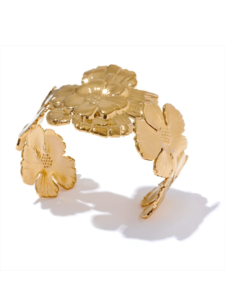 Bracelet Machette Fleur - doré