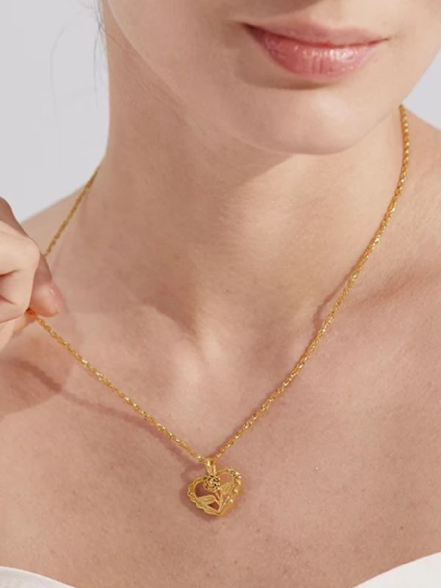 Collier Fleur Coeur