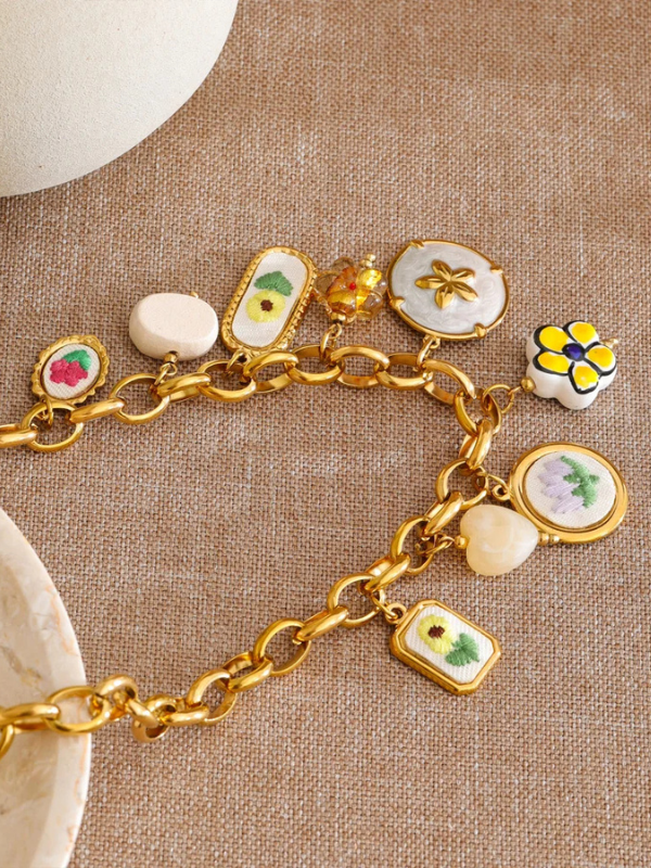 Collier Charms Floraux