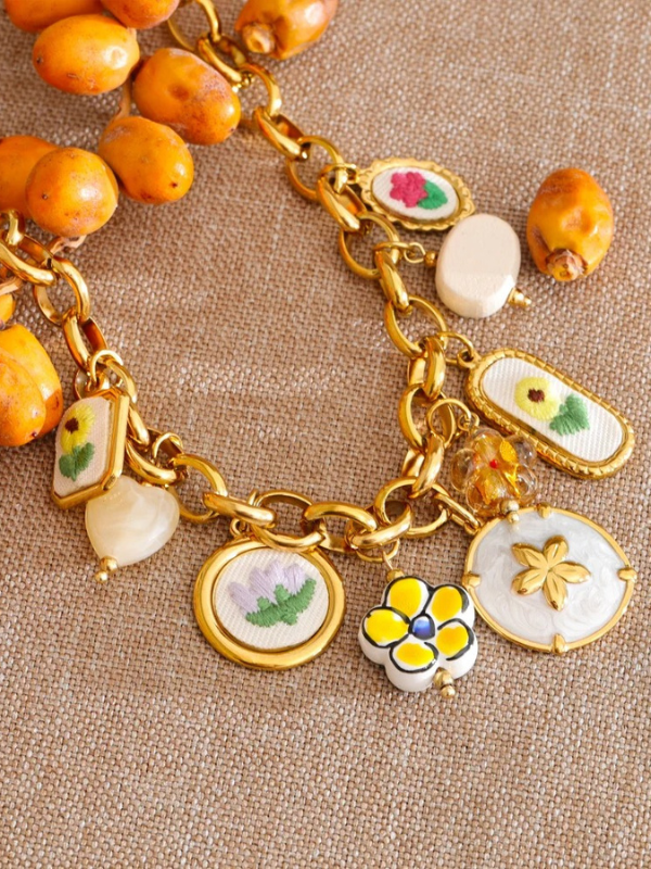 Collier Charms Floraux