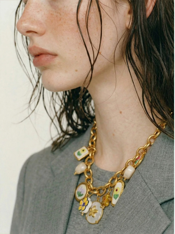 Collier Charms Floraux