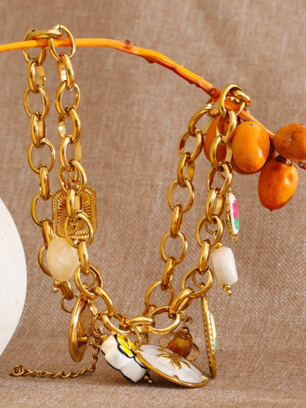 Collier Charms Floraux