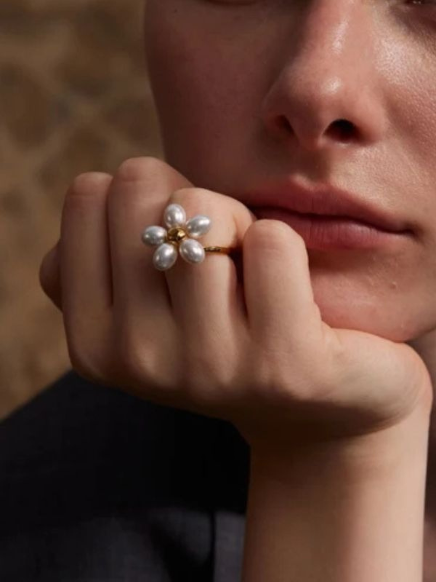Bague Fleur en Perle