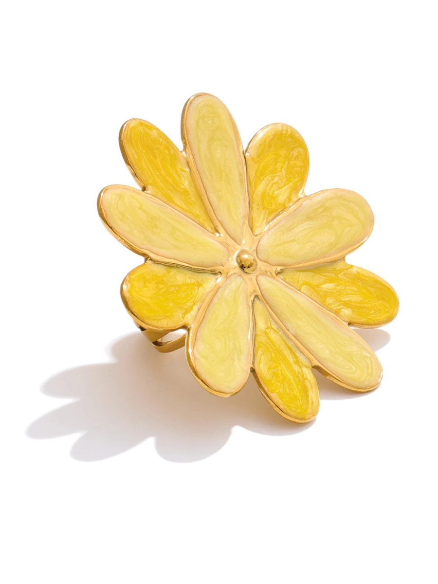 Bague Fleur Marguerite jaune