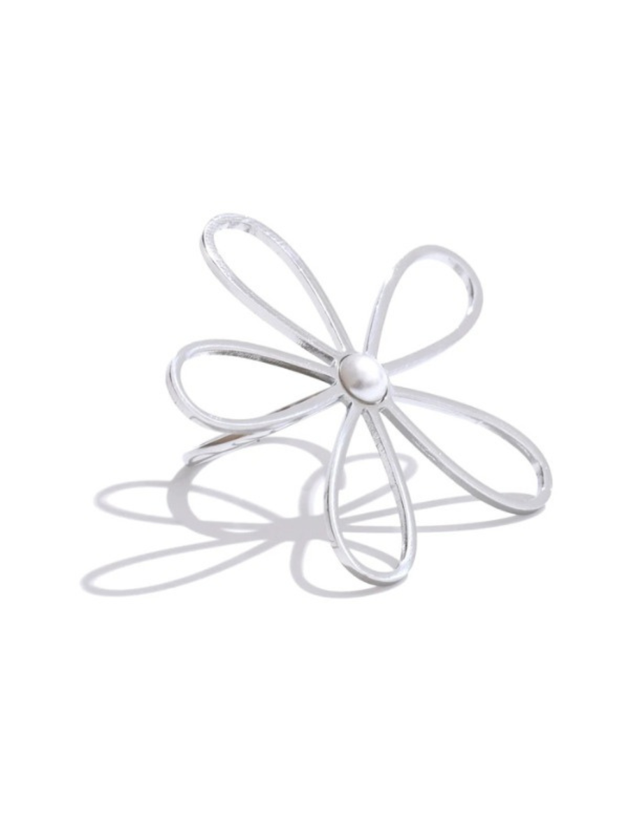 Bague Grosse Fleur - argenté