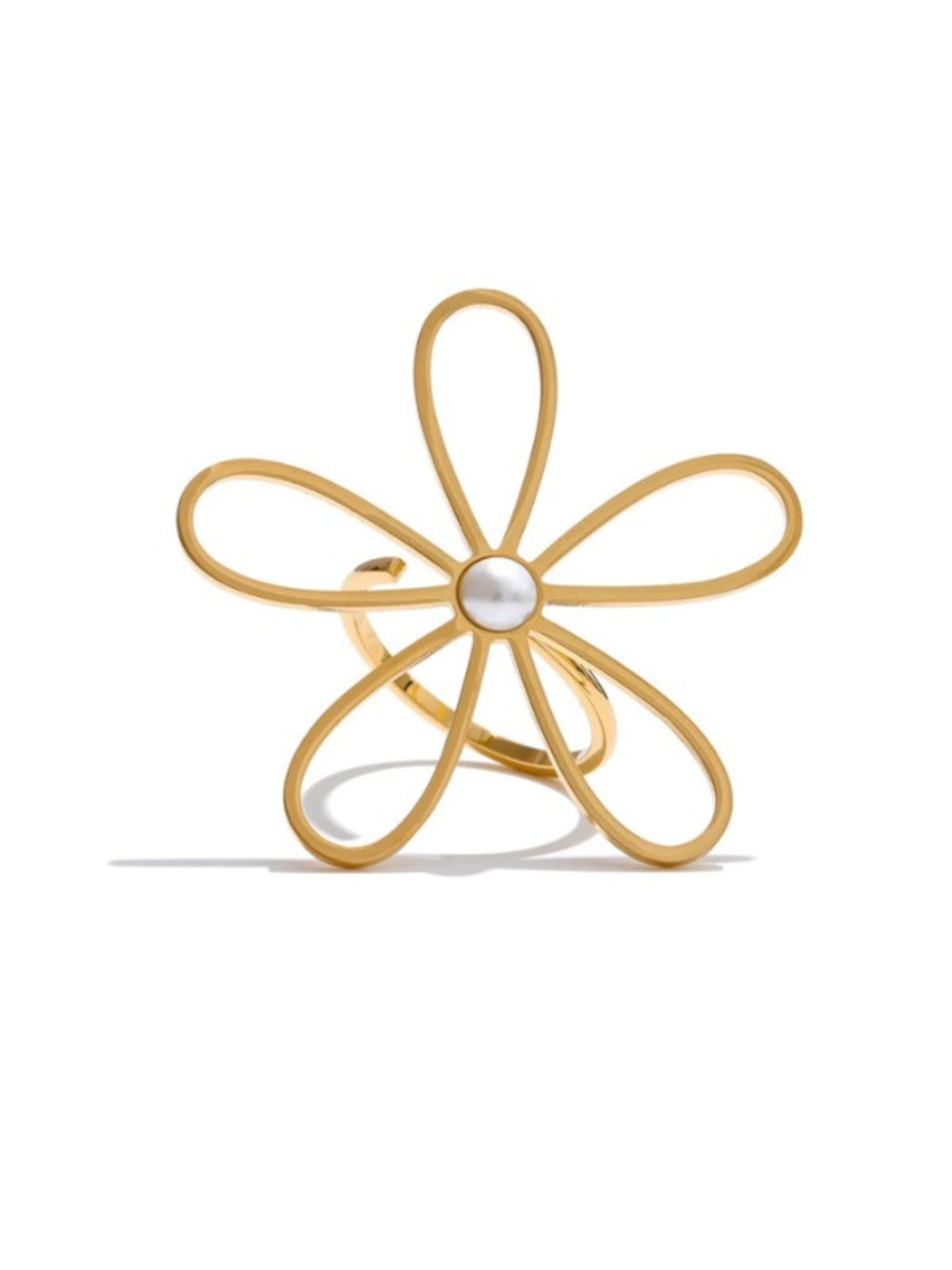 Bague Grosse Fleur - doré