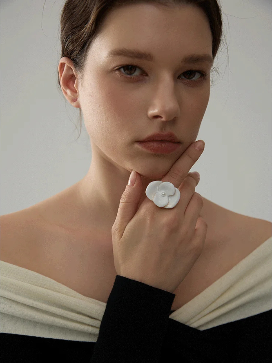Bague Orchidée blanc