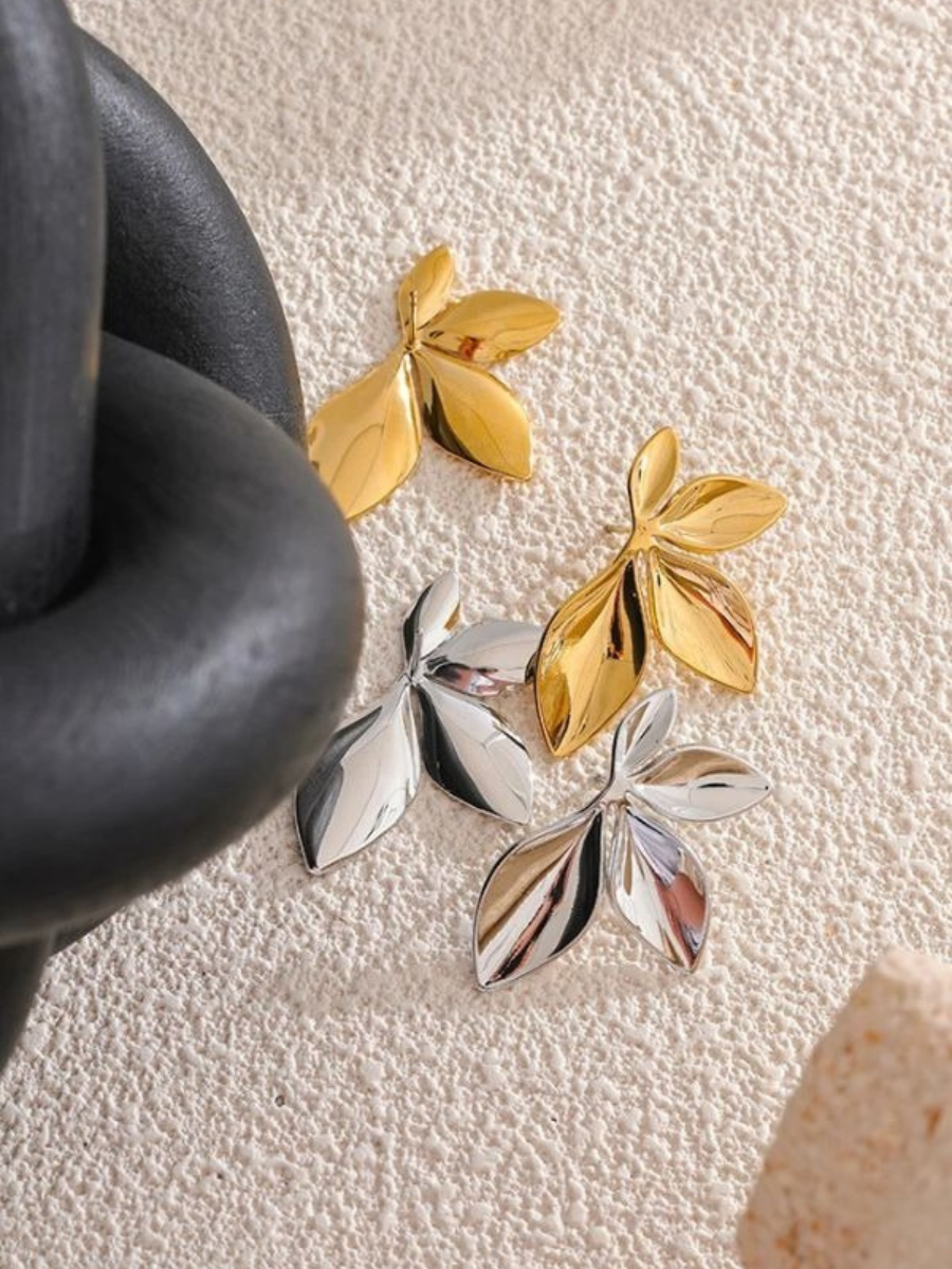 Boucle d’Oreille Fleur Acier Inoxydable