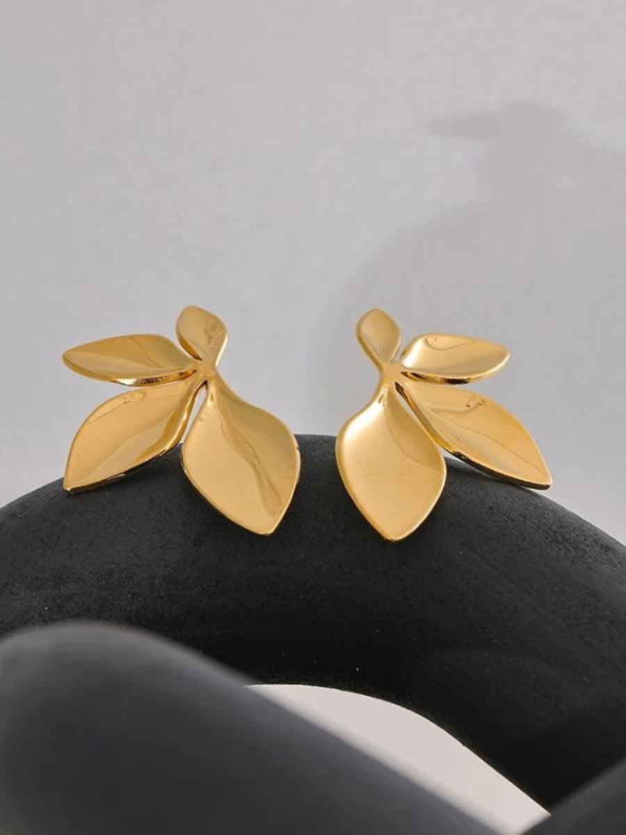 Boucle d’Oreille Fleur Acier Inoxydable - doré