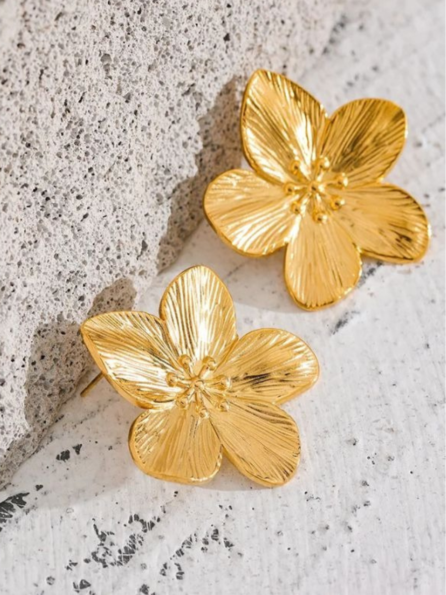 Boucle d’Oreille Fleur Dorée - doré