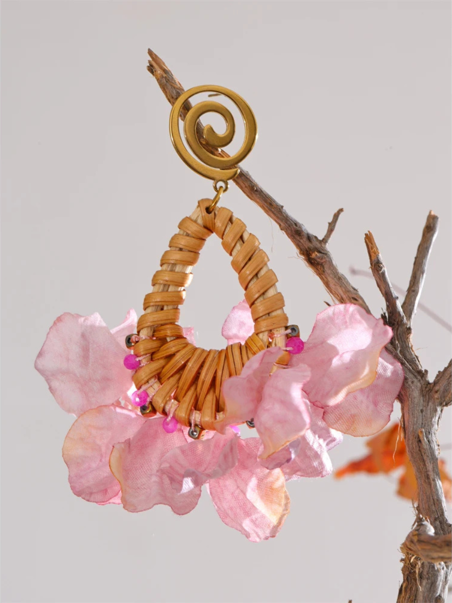 Boucle d’Oreille Rose Bohème - rose