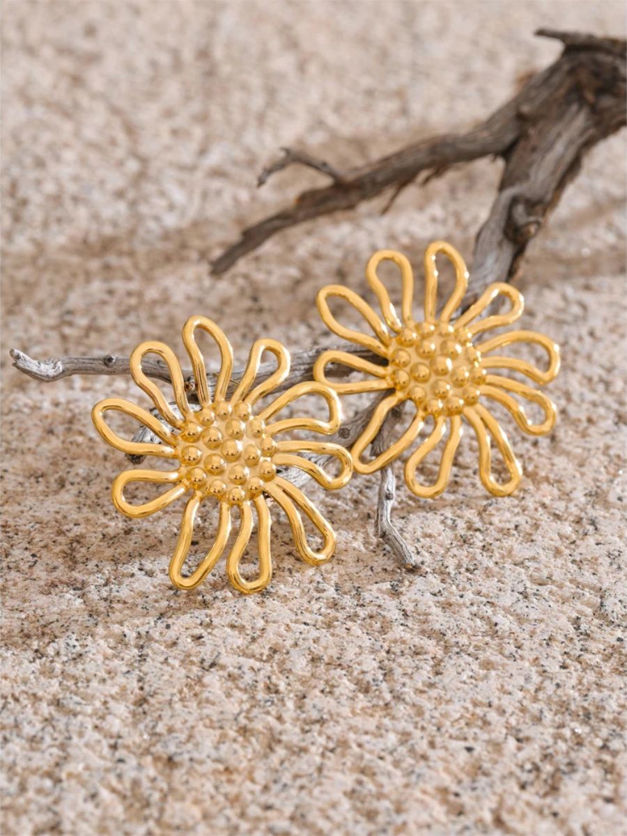 Boucle d’Oreille Marguerite doré