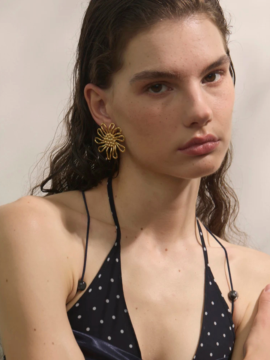 Boucle d’Oreille Marguerite doré