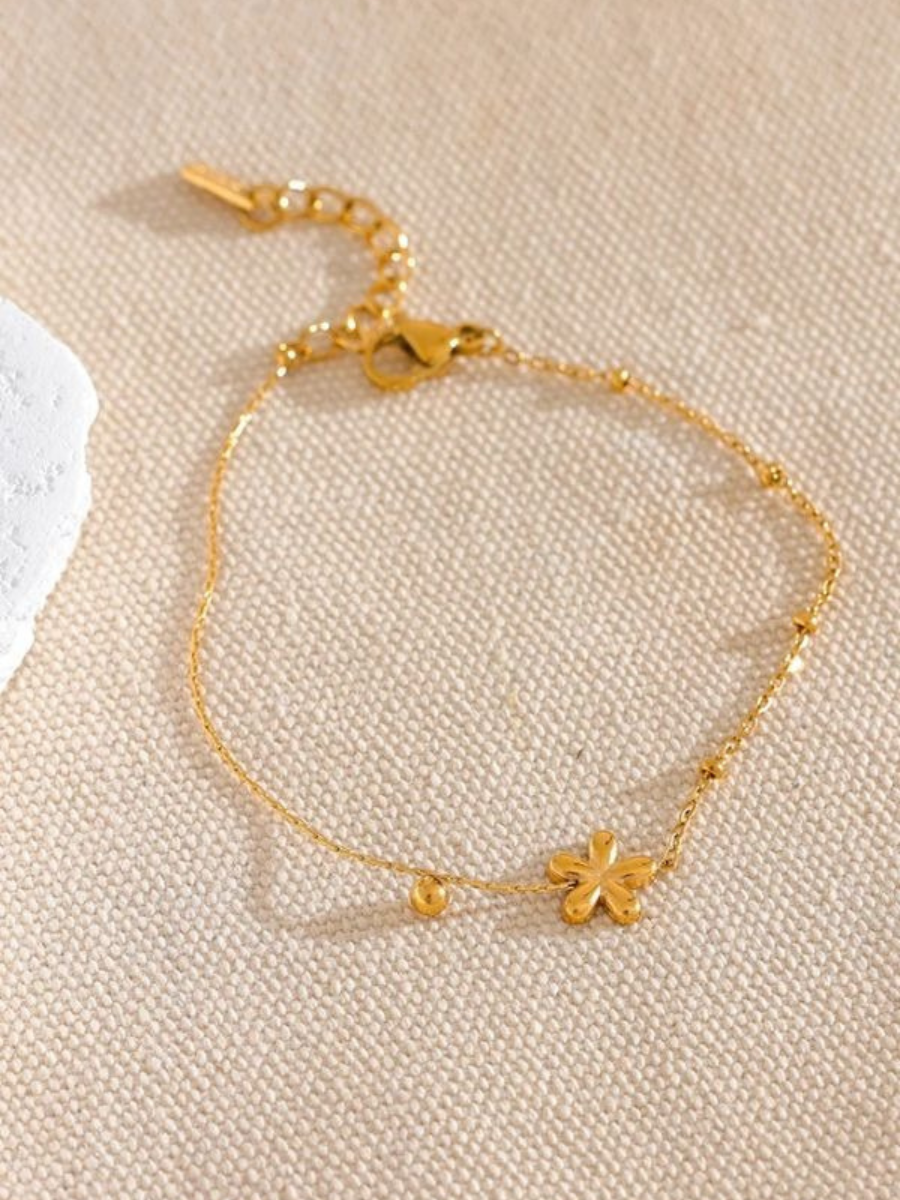Bracelet Fleur Fin - doré