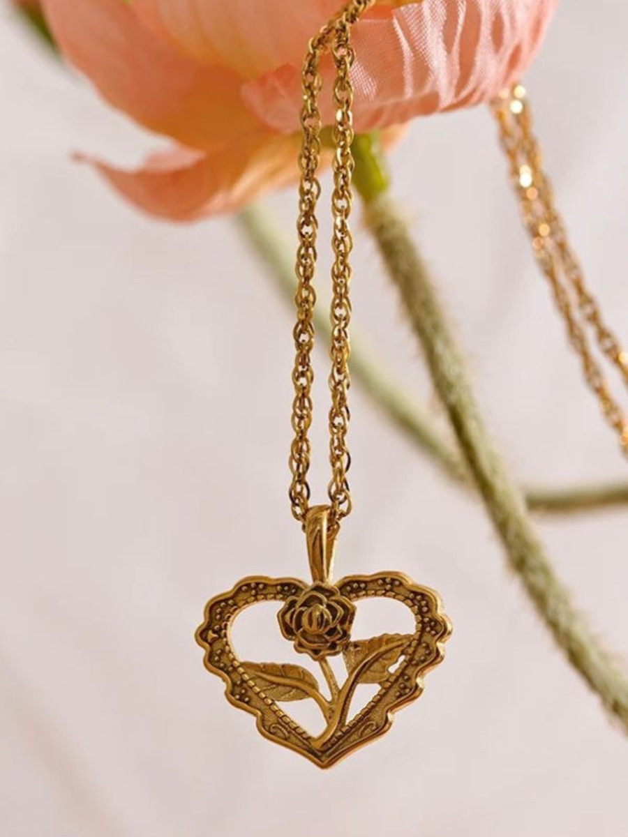Collier Fleur Coeur